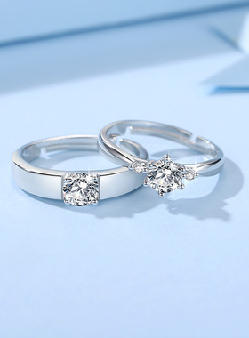 挚爱情侣戒指一对简约四