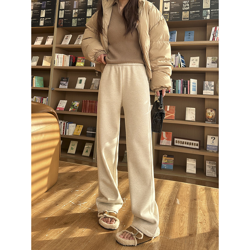 高端毛呢裤子女秋冬2025新款加厚窄版直筒裤醋酸羊毛人字纹阔腿裤,淘宝优惠券,粉丝福利购,淘宝优惠卷