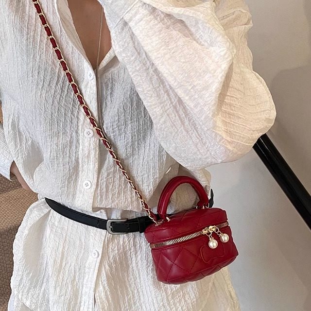 2025年超火网红手提迷你包菱格小香风链条包百搭单肩斜挎口红小包,淘宝优惠券,粉丝福利购,淘宝优惠卷
