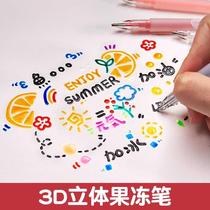 Color pen jelly 3d3 ceramic colored cardboard nail paintbrush Black d gel glass drawing greeting card stereodigy