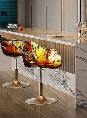 花瓣透明椅办公室酒吧吧台椅轻奢