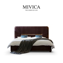 Mivika MIVICA Light Extravaganza Import Suede Double Bed Master Bedroom Art Aesthetic Furniture International New M2