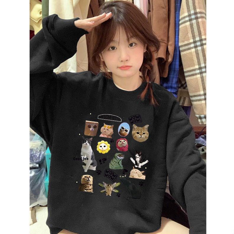 【拍三件】秋季美式复古ins百搭卫衣