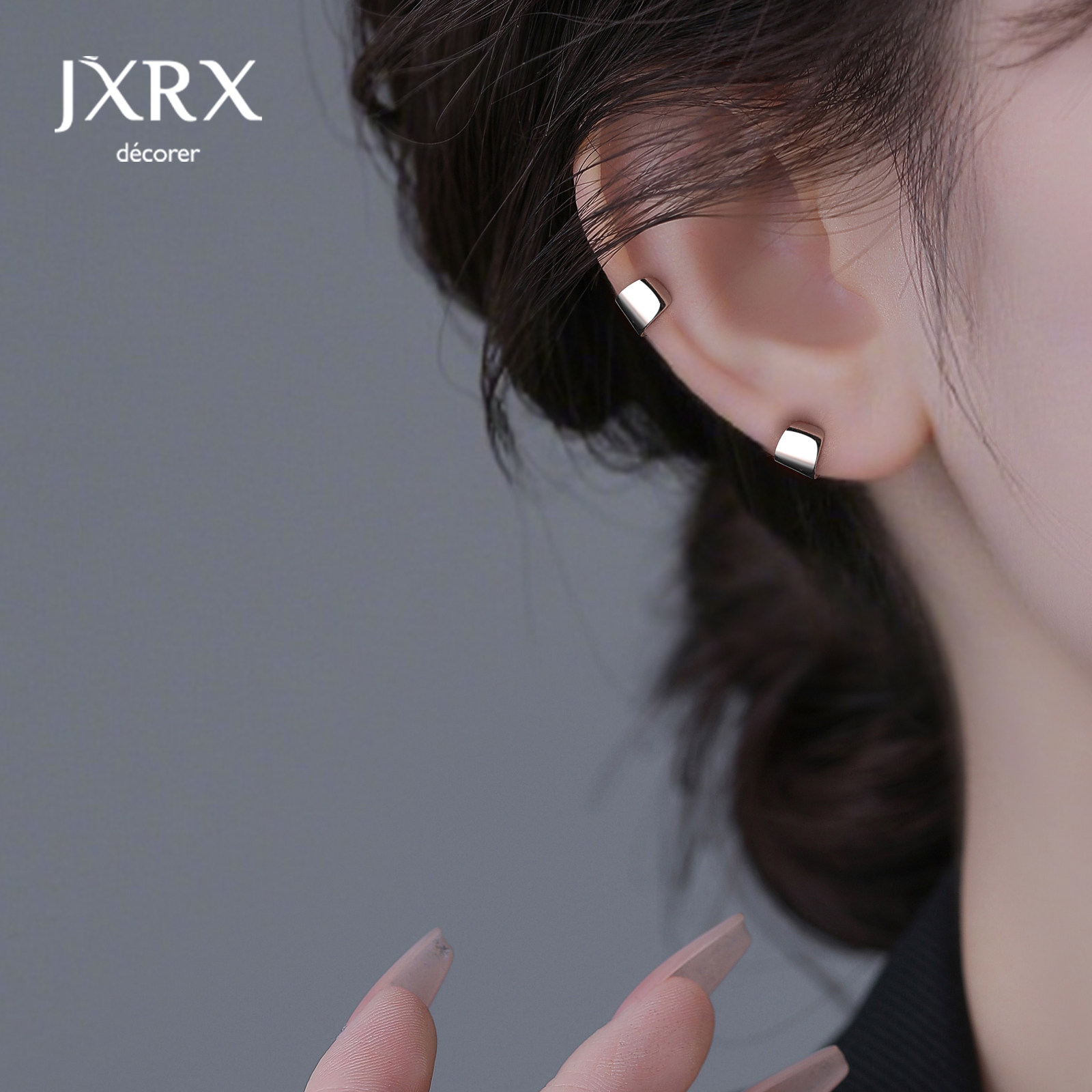 JXRXs925纯银耳扣式耳钉女2025新款爆款高级感养耳洞耳环银饰耳饰,淘宝优惠券,粉丝福利购,淘宝优惠卷