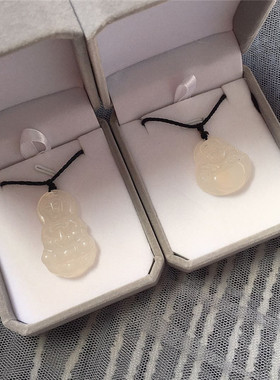 天然白玛瑙项链如意佛观音情侣饰品礼物荔枝冻白玛瑙项链