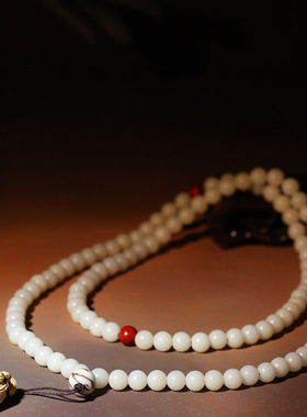 原创天然白菩提手串ins小众设计感白菩提根108颗佛珠手链饰品女