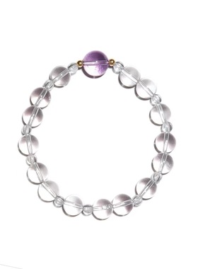 净体天然白水晶手串高级感水晶手链女天然水晶紫色水晶手串送礼物