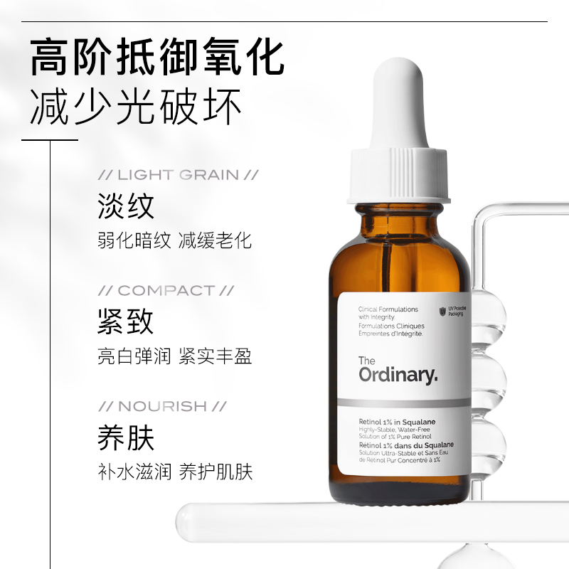 The Ordinary视黄醇1%A醇角鲨烷美容油紧致抗老淡化细纹精华30ml - 图0