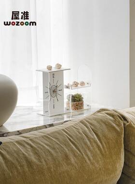 WOZOOM屋准入户玄关摆件时钟置物收纳架桌面座钟创意钟表装饰品