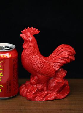 大号天然朱砂生肖蛇鸡牛三合贵人巳酉丑合家居客厅风水工艺品摆设