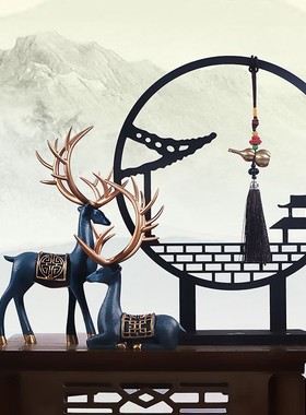 复古新中式博古架装饰品小摆设古风创意新居开业乔迁礼品玄关摆件