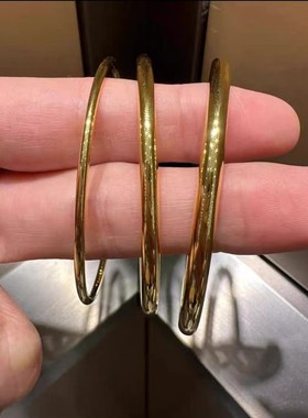 古法金包银手镯女素圈亮面实心手环镯子节日生日礼物送女友送妈妈