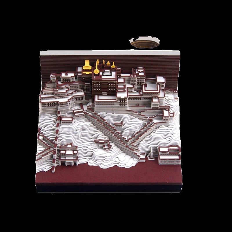 3D立体纸雕便利贴本西藏拉萨景点布达拉宫模型灯光文创纪念品伴手,淘宝优惠券,粉丝福利购,淘宝优惠卷