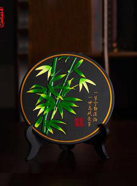 金乌炭雕梅兰竹菊创意家居工艺品摆件客厅书房办公室活性炭艺术品
