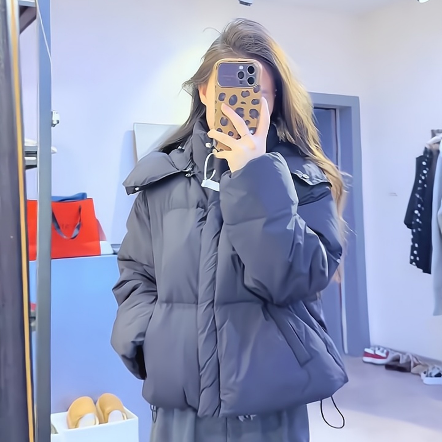 超推荐超百搭|2025冬季新款加厚连帽羽绒服女保暖显瘦短款面包服 - 图0