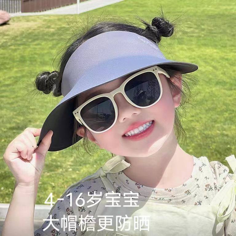 儿童帽子夏季男童防晒帽太阳帽男宝空顶帽女童遮阳帽宝宝户外凉帽 - 图1