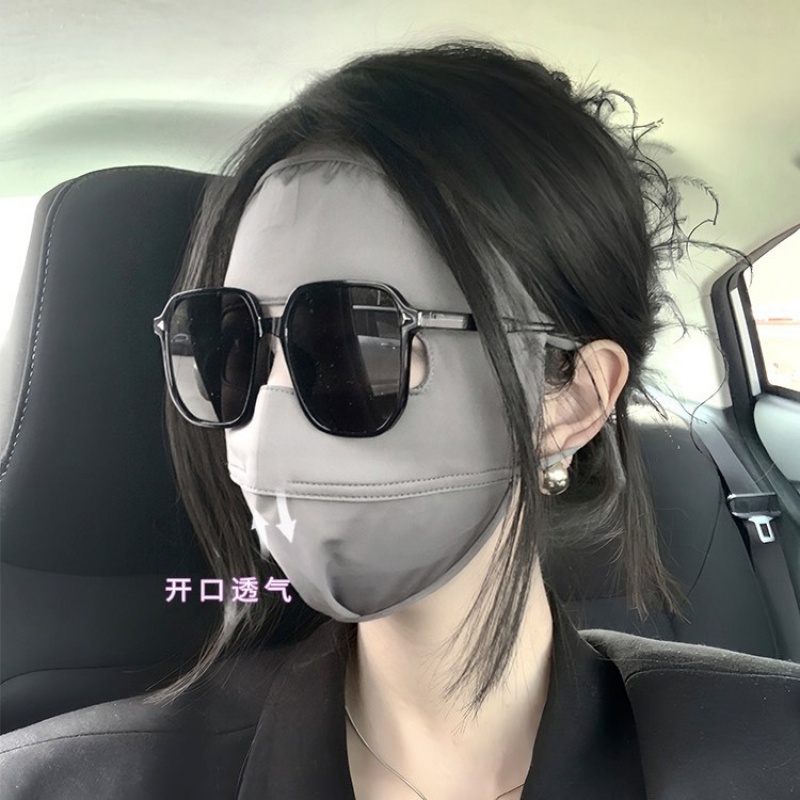 冰丝防晒面罩女夏薄款防紫外线全脸护眼角口罩凉感透气开车脸基尼