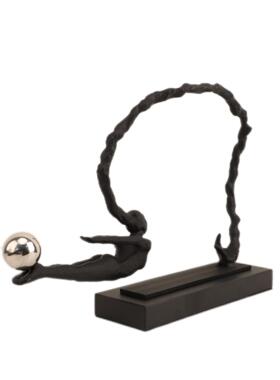 新中式复古简约金属人物摆件办公室卧室客厅书房茶几桌面家居装饰