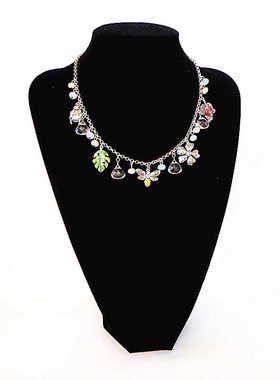 复古鸢尾花颈链天然贝壳女合金