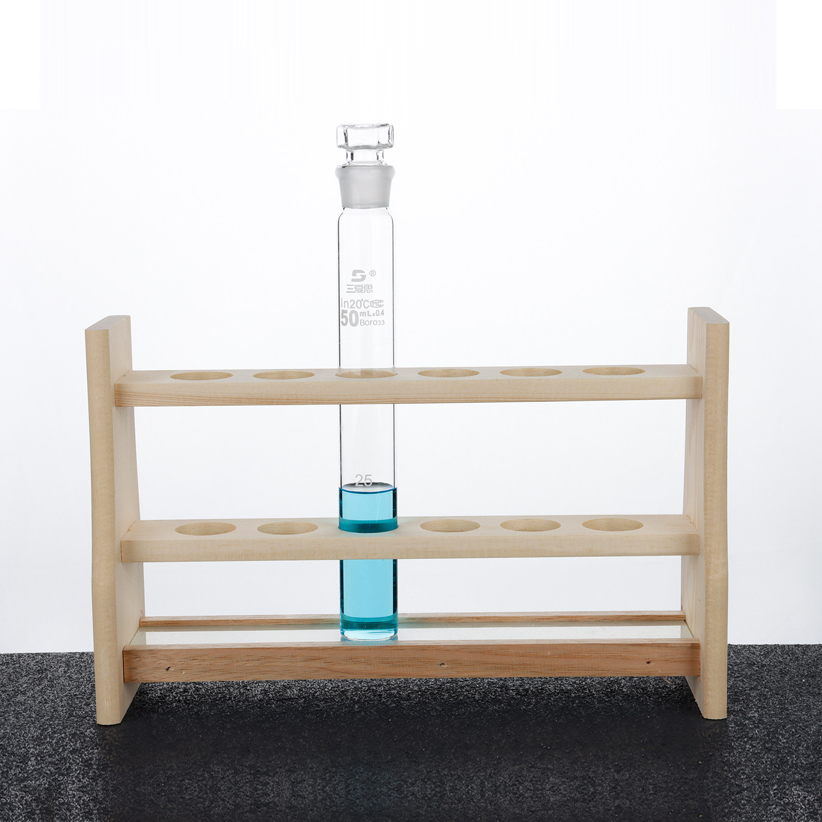 SAIEISE 木质比色管架漏斗架10-100ml 6孔/12孔多功能木架大小木比色管架纳氏比色管架支架化学实验室耗材 - 图3