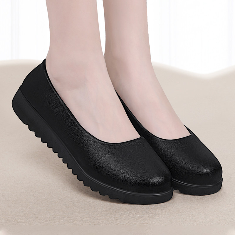 肯德基防滑工作鞋女皮鞋久站不累脚洗碗软底黑色防水防油妈妈鞋子,淘宝优惠券,粉丝福利购,淘宝优惠卷