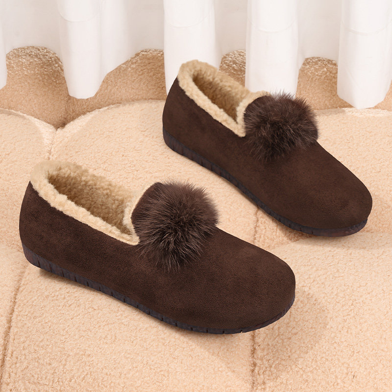 老北京棉鞋女冬季加绒保暖一脚蹬新款妈妈布鞋休闲时尚毛毛豆豆鞋,淘宝优惠券,粉丝福利购,淘宝优惠卷