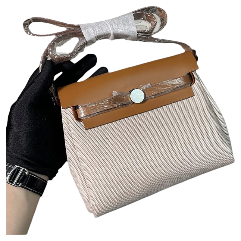 hcrbag凯利包20cm牛皮拼接帆布包mini单肩斜挎手提女包高定版本,淘宝优惠券,粉丝福利购,淘宝优惠卷