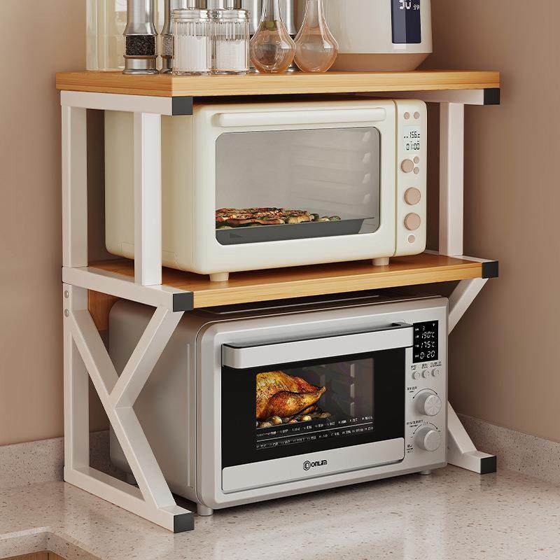 厨房微波炉置物架多功能家用台面储物架双层烤箱支架分层收纳架子,淘宝优惠券,粉丝福利购,淘宝优惠卷