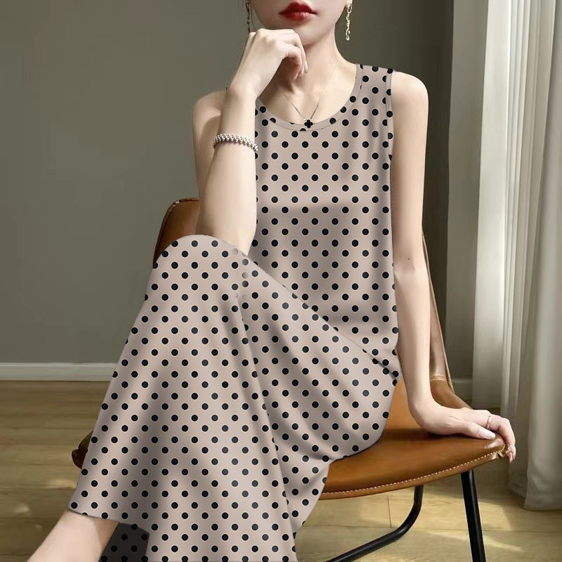 广州十三行高端爆款~印花减龄遮肚妈妈装背心吊带中长款连衣裙女,淘宝优惠券,粉丝福利购,淘宝优惠卷