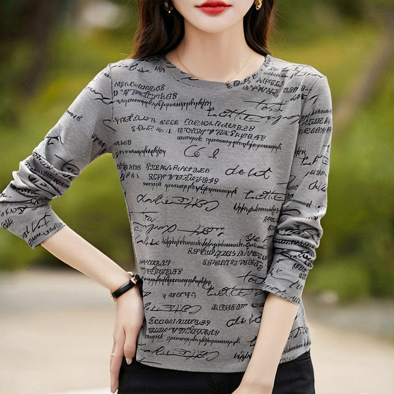 广州十三行高端爆款~中年妈妈2025春秋款女装洋气圆领打底衫T恤潮,淘宝优惠券,粉丝福利购,淘宝优惠卷