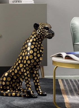 客厅落地摆件拖盘收纳沙发旁电视柜装饰门店N橱窗展示雕塑大型迎