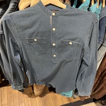 Japan Autumn Winter Seven Fold RRL Wave Point Vertical Collar Shirt