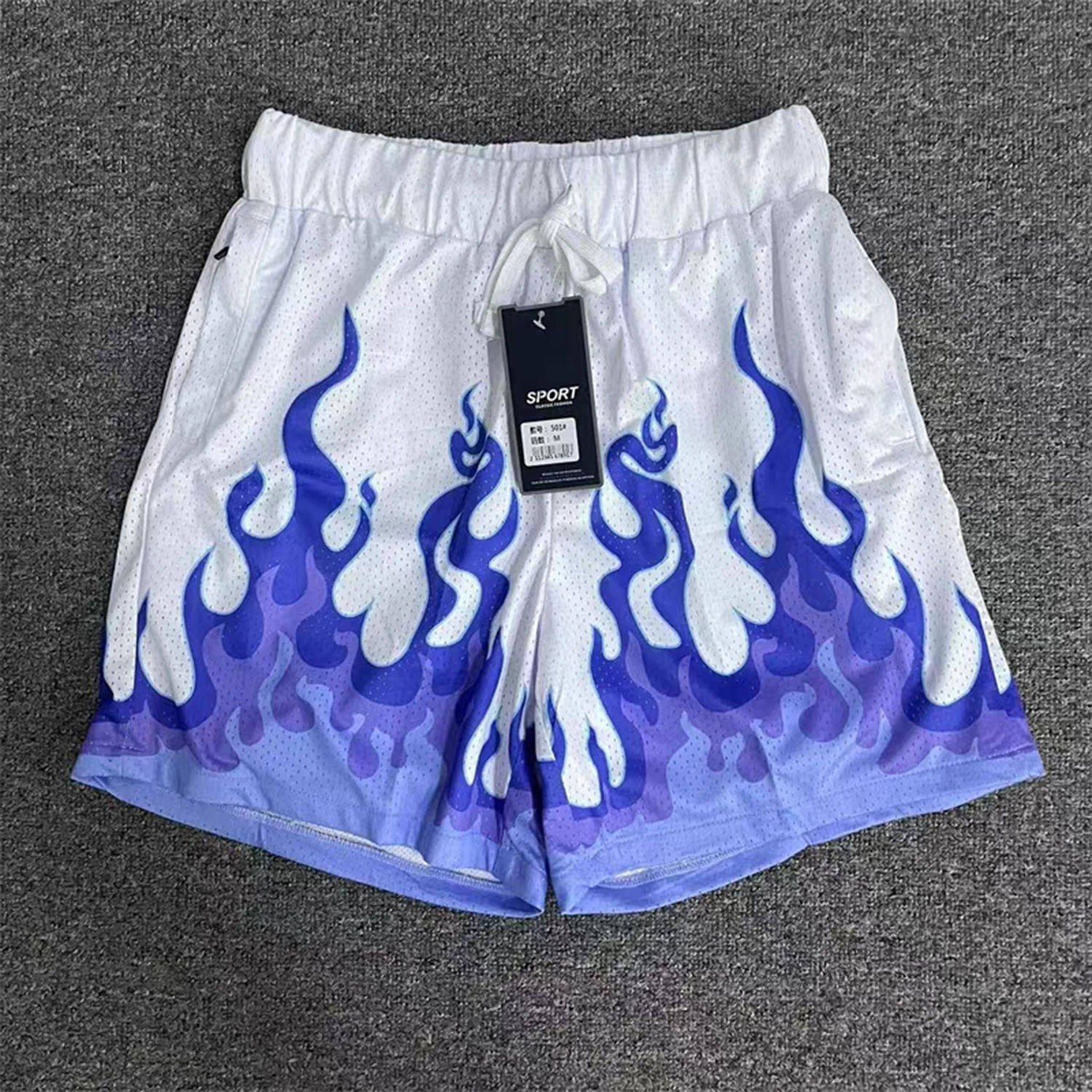 2025火焰篮球短裤男高街数码印潮流运动短裤学生宽松休闲四分裤子