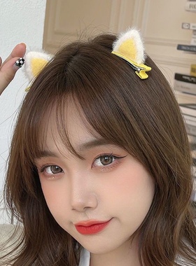 幼儿园发夹可爱立体猫咪耳朵发卡儿童发饰小女孩发夹子头饰不伤发