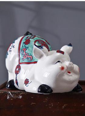 金猪存钱罐儿童大人用家用储蓄储钱小猪陶瓷猪家居饰品摆件陶瓷猪