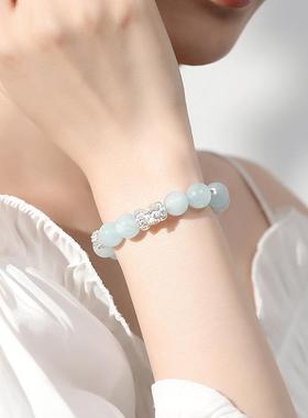 ParasKors【预售】好运连连五行水手串补水海蓝宝貔貅猫眼石原创