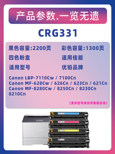 适用佳能CRG416硒鼓LBP7110Cw LBP5050N粉盒8050Cn墨盒8230Cn激光-图1