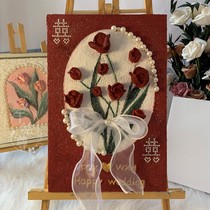 Tulip Newlywed Wedding Engagement Gift Wedding pearl Cubism Texture Painting DIY Handmade digital oil painting Material hanging painting