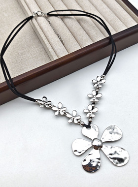 波西米亚高级花朵吊坠项链