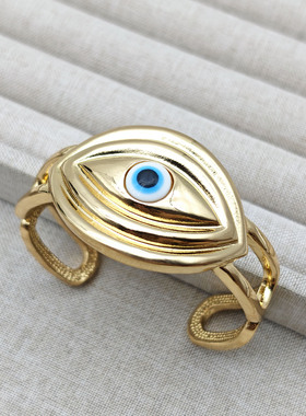 欧美新款夸张做旧恶魔之眼手镯
