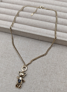 欧美新款简约时尚小熊吊坠项链