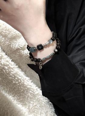 黑瞎子手链银耀石新中式小众原创