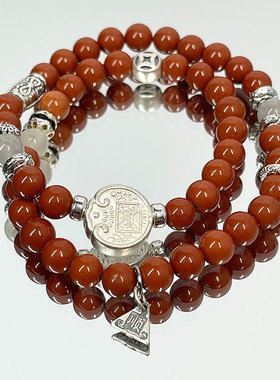 原创女黑耀石新中式国风双层手链