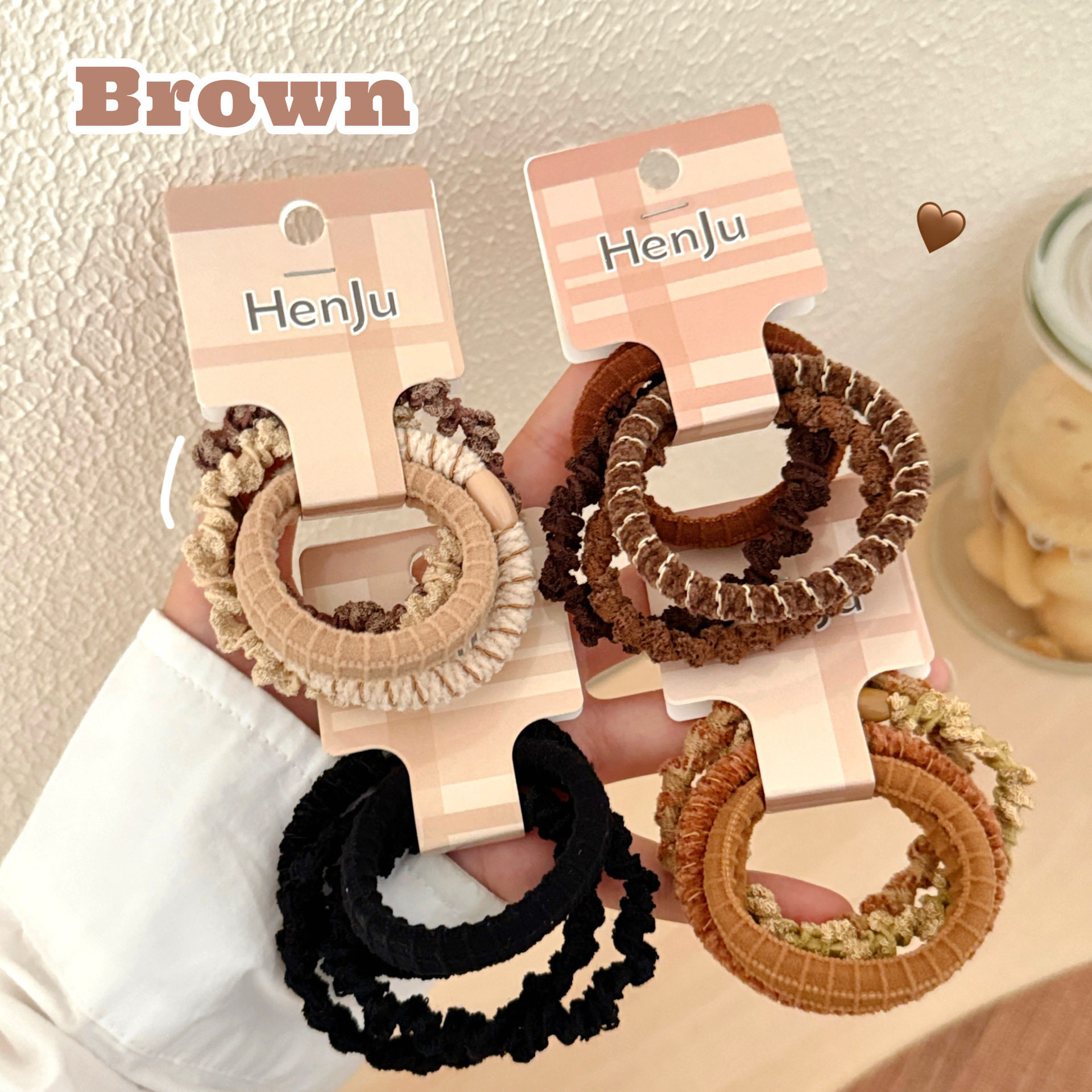 小商品咖色系基础款麻花编织发圈少女百搭发绳高弹力头绳扎马尾皮,淘宝优惠券,粉丝福利购,淘宝优惠卷