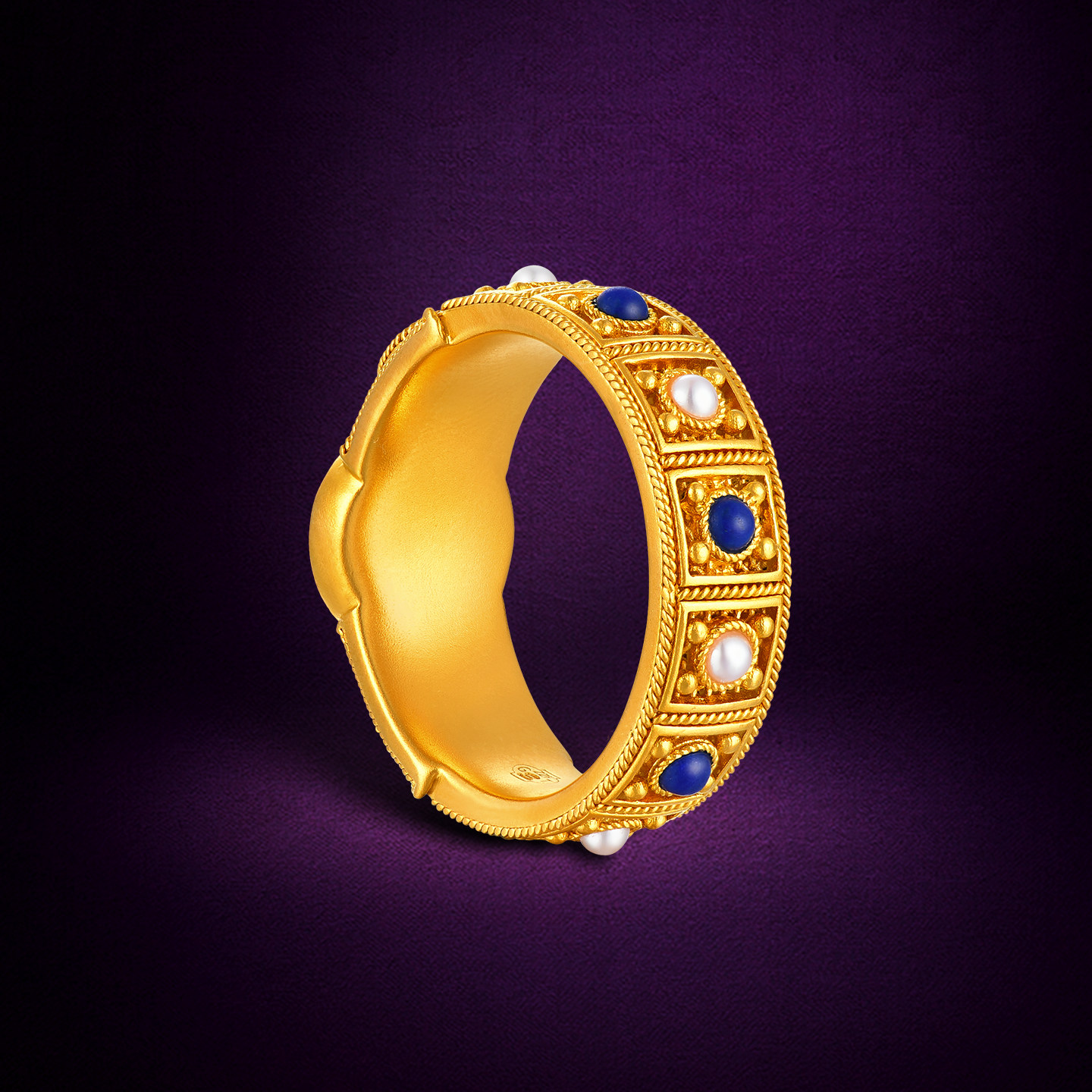 Palace quality handmade ancient gold Sui Dynasty Li children's ring Li Jingxun's same style filigree diamond inlaid ring
