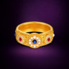 Palace quality handmade ancient gold Sui Dynasty Li children's ring Li Jingxun's same style filigree diamond inlaid ring