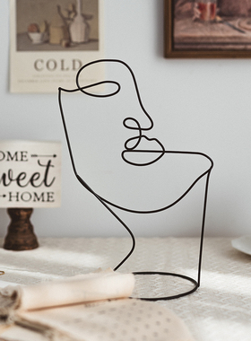 铁艺方寸时光人脸摆件装饰品北欧