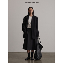 YEARLY PLAN AUTUMN NEW CASUAL 100 lap pure Thoreau Folds Temperament Wool A half body dress