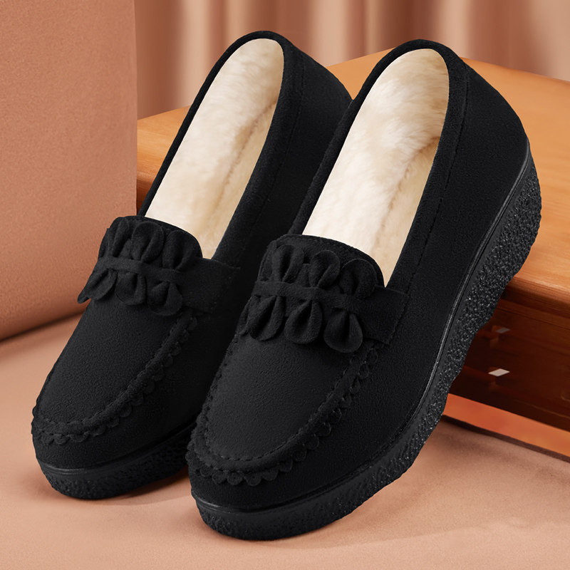 豆豆鞋女冬加绒2025新款加厚保暖软底老北京布鞋防滑黑色工作棉鞋,淘宝优惠券,粉丝福利购,淘宝优惠卷