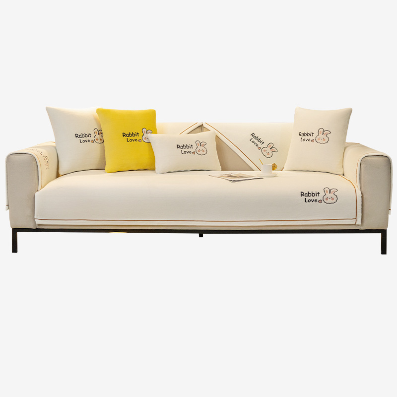 日本进口夏季冰藤席沙发垫新款轻奢高级感凉席坐垫冰丝防滑皮套罩